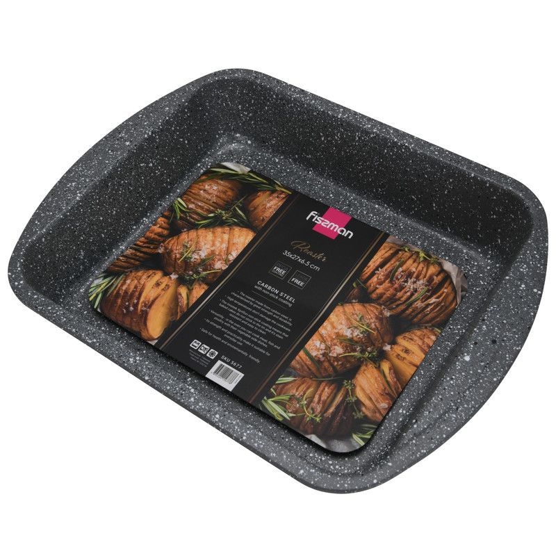 Fissman - Carbon Steel Non-Stick Roaster - Black - 35x27x6.5 cm