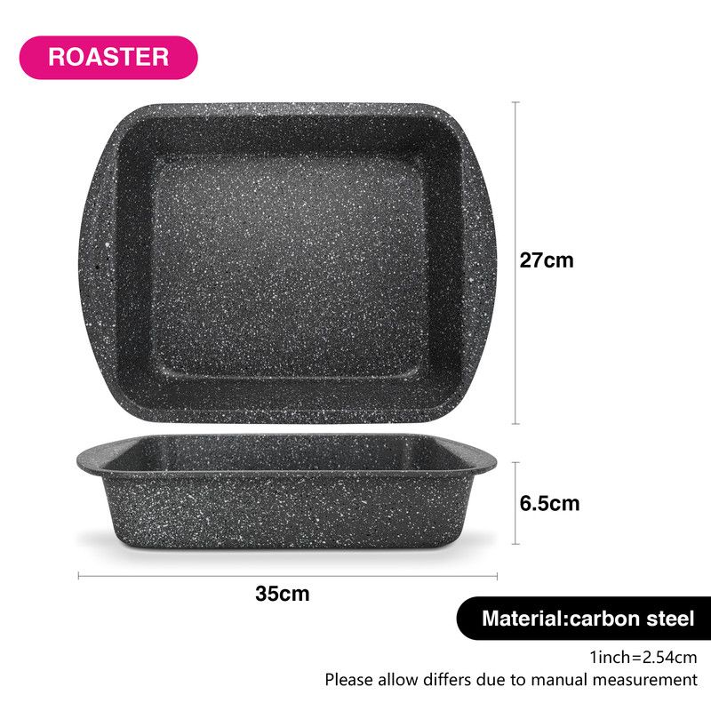 Fissman - Carbon Steel Non-Stick Roaster - Black - 35x27x6.5 cm