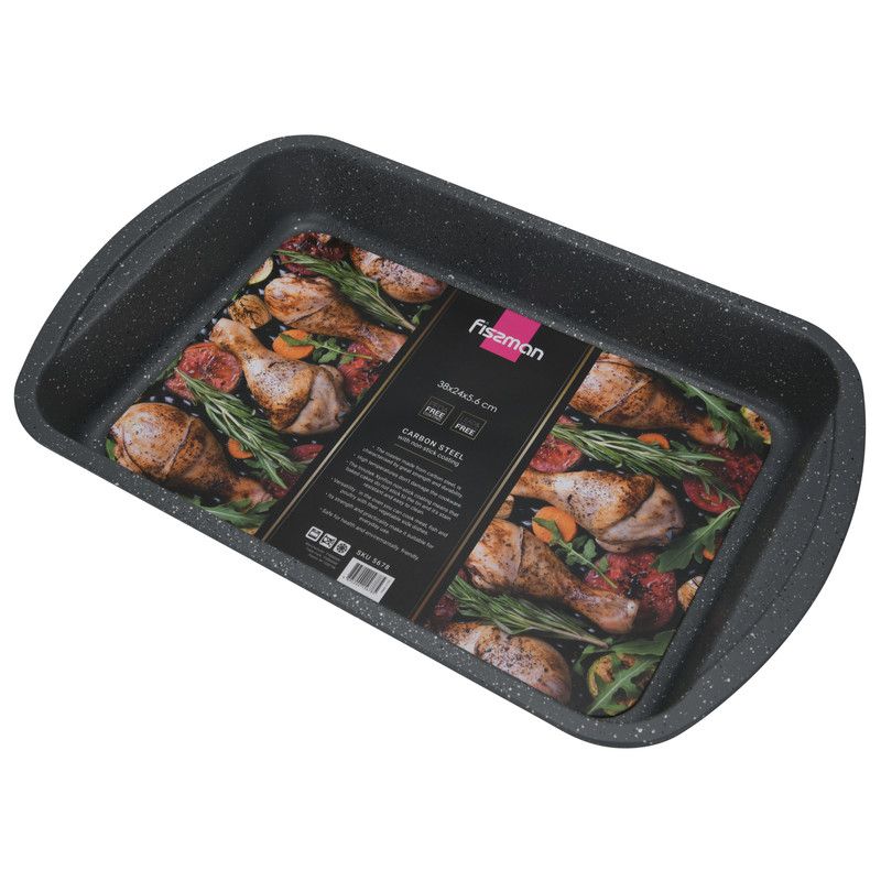 Fissman - Carbon Steel Non-Stick Roaster - Black - 38x24x5.6 cm