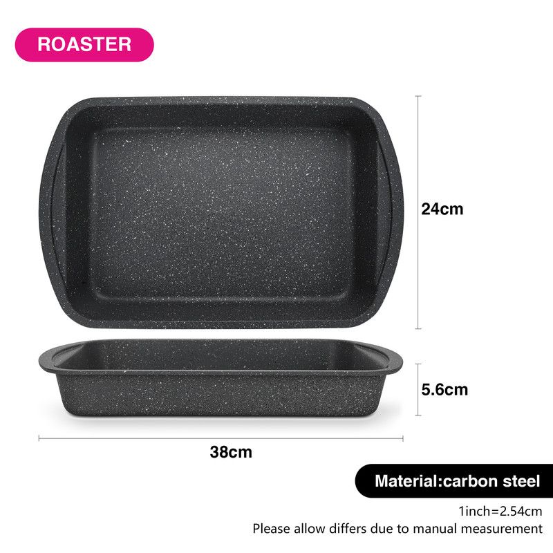 Fissman - Carbon Steel Non-Stick Roaster - Black - 38x24x5.6 cm