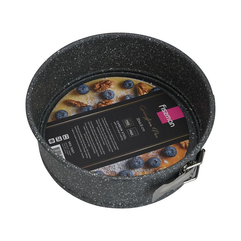 Fissman - Carbon Steel Non-Stick Springform Pan - Black - 20 cm