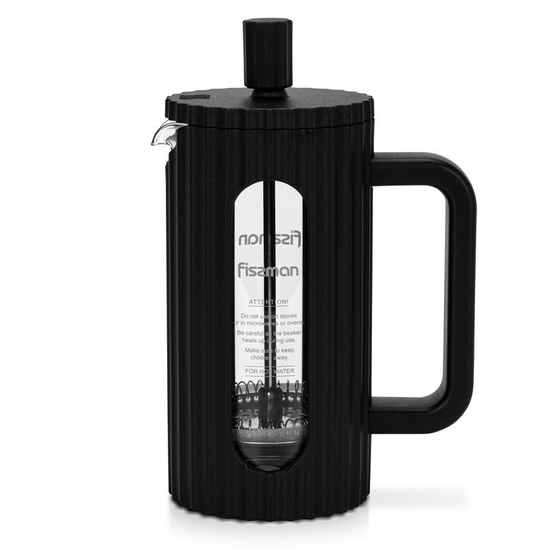 Fissman - Borosilicate Glass French Press Coffee Maker - Black - 350 ml