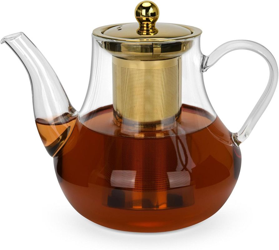 Fissman - Borosilicate Glass Tea Pot With Stainless Steel Filter - 1200ml