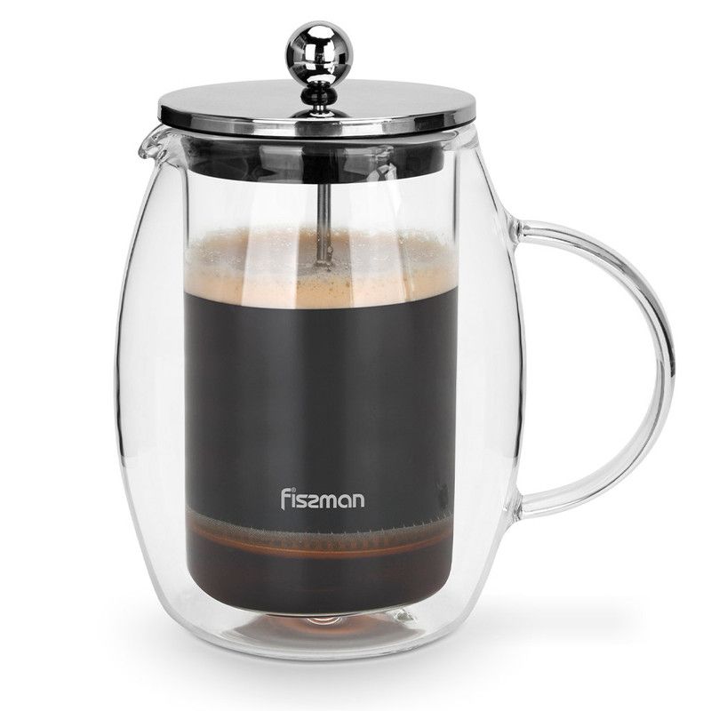 Fissman - Borosilicate Glass Double Wall French Press Coffee Maker - 1000ml