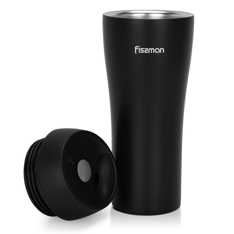 Fissman - Stainless Steel Vacuum Bottle - Black - 420 ml