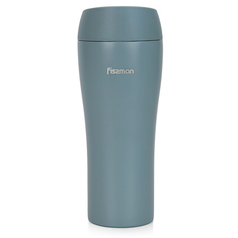 Fissman - Stainless Steel Double Wall Vacuum Travel Mug - Blue - 420 ml