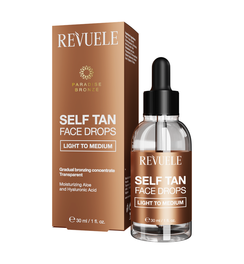 Revuele - Self Tan Face Drops Light To Medium - 30ml