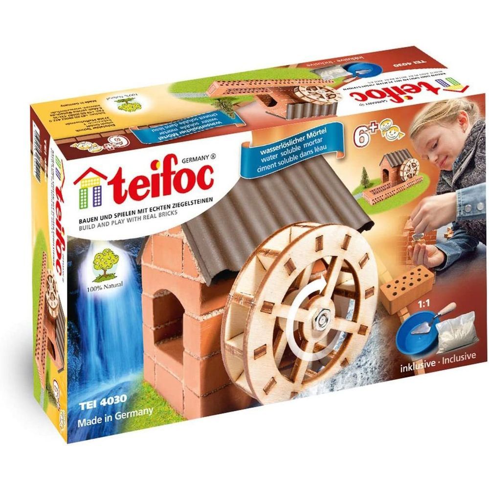 Teifoc - Tei 4030 Water Mill Set Stone Building Kit - 60pcs