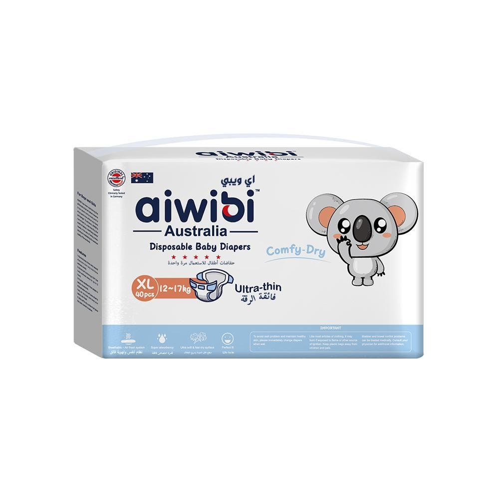 Aiwibi - Comfy Dry Baby Diapers - 12-17kg - 40pcs - XL