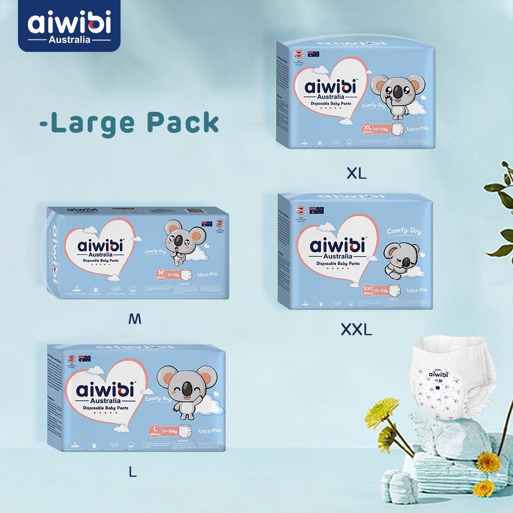 Aiwibi - Comfy Dry Baby Pants - 9-14kg - 44pcs - Large