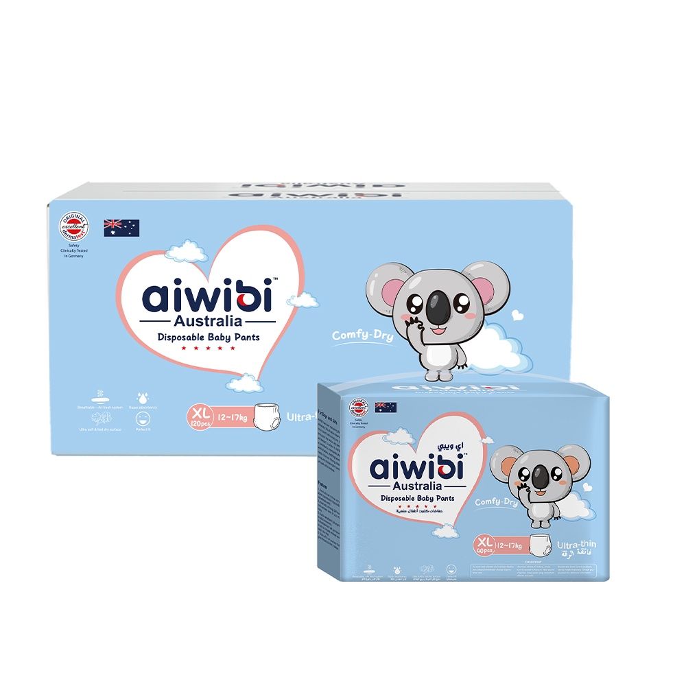 Aiwibi - Comfy Dry Baby Pants - 12-17kg - Pack of 3 - 120pcs - XL