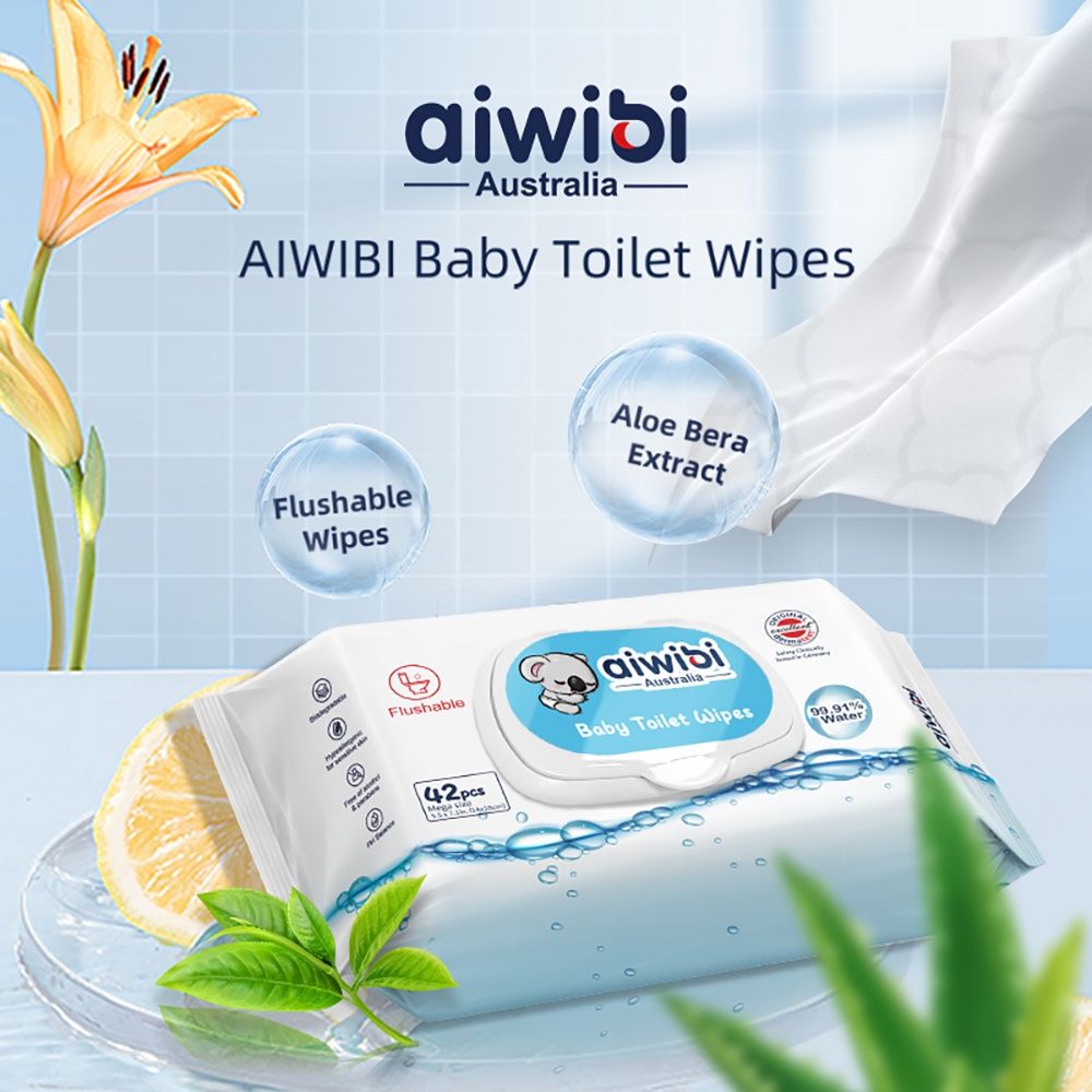 Aiwibi - Baby Toilet Wipes - Pack of 3 - 126pcs