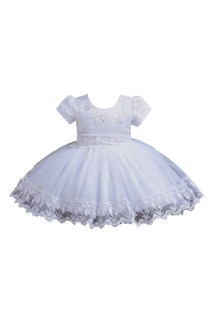 Bambimici - Angelique Lace Baby Girl Dress - White