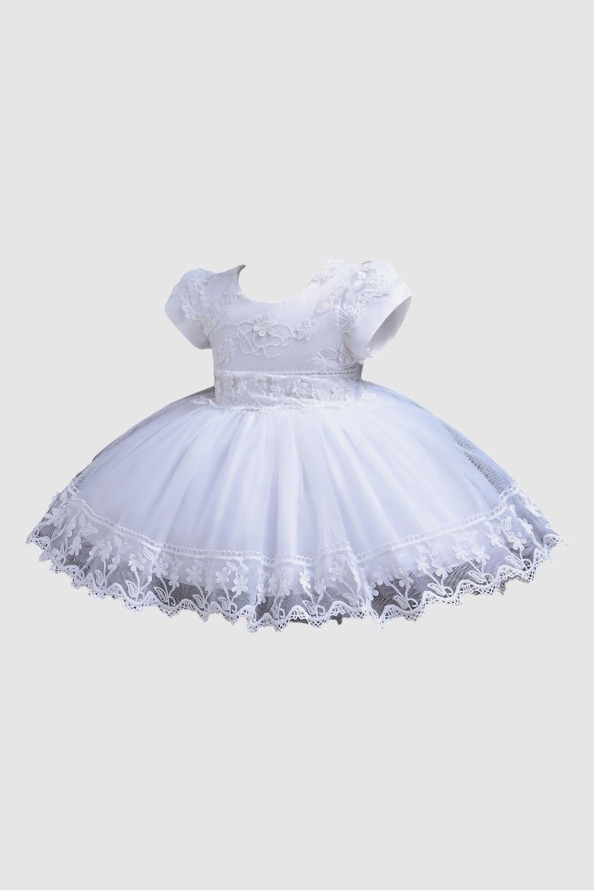 Bambimici - Angelique Lace Baby Girl Dress - White