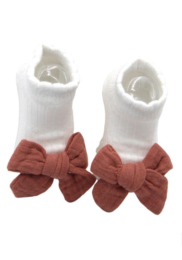 Bambimici - Anika Socks & Ribbon Bow Headband Set - Rust Orange