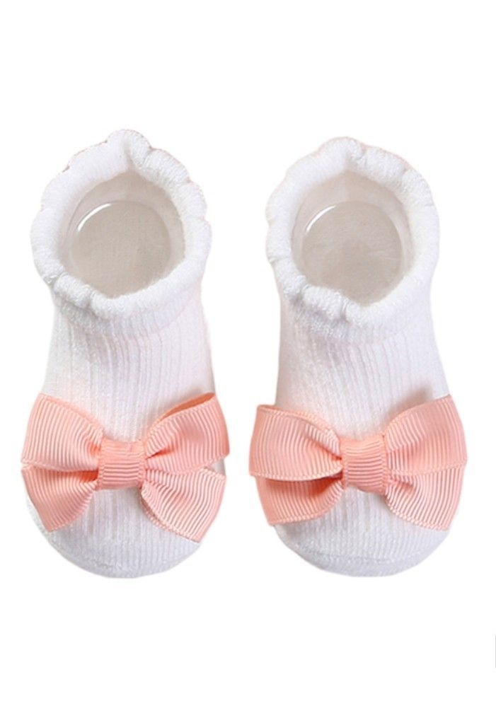 Bambimici - Aaliyah Socks & Cute Ribbon Big Bow Headband Set - Peach