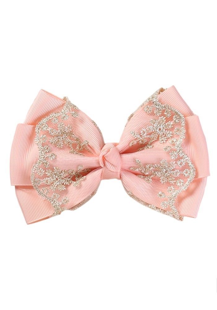 Bambimici - Aaliyah Socks & Cute Ribbon Big Bow Headband Set - Peach