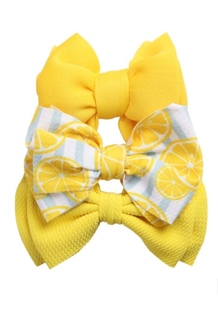 Bambimici - Dalia Assorted Ribbon Bow Headband For Babies - Yellow