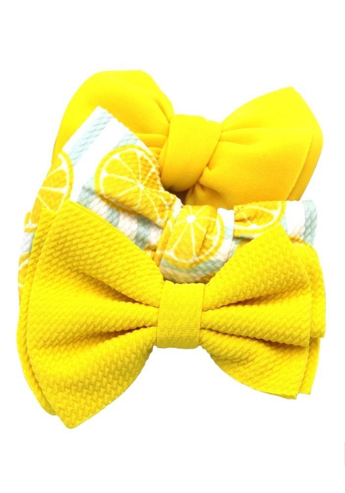 Bambimici - Dalia Assorted Ribbon Bow Headband For Babies - Yellow