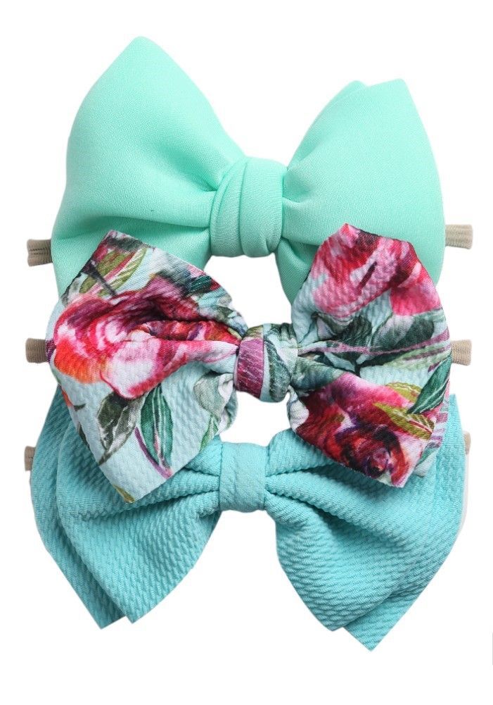 Bambimici - Dalia Assorted Ribbon Bow Headband For Babies - Tiffany