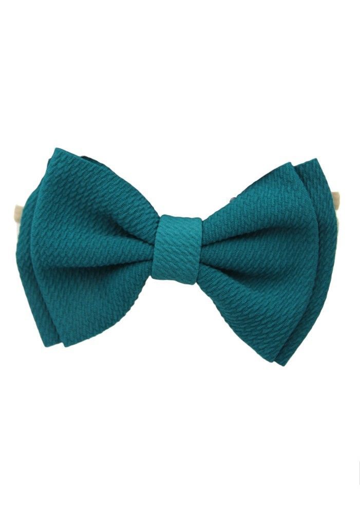 Bambimici - Mona Ribbon Bow Headband For Babies - Teal Blue - 3 Pcs