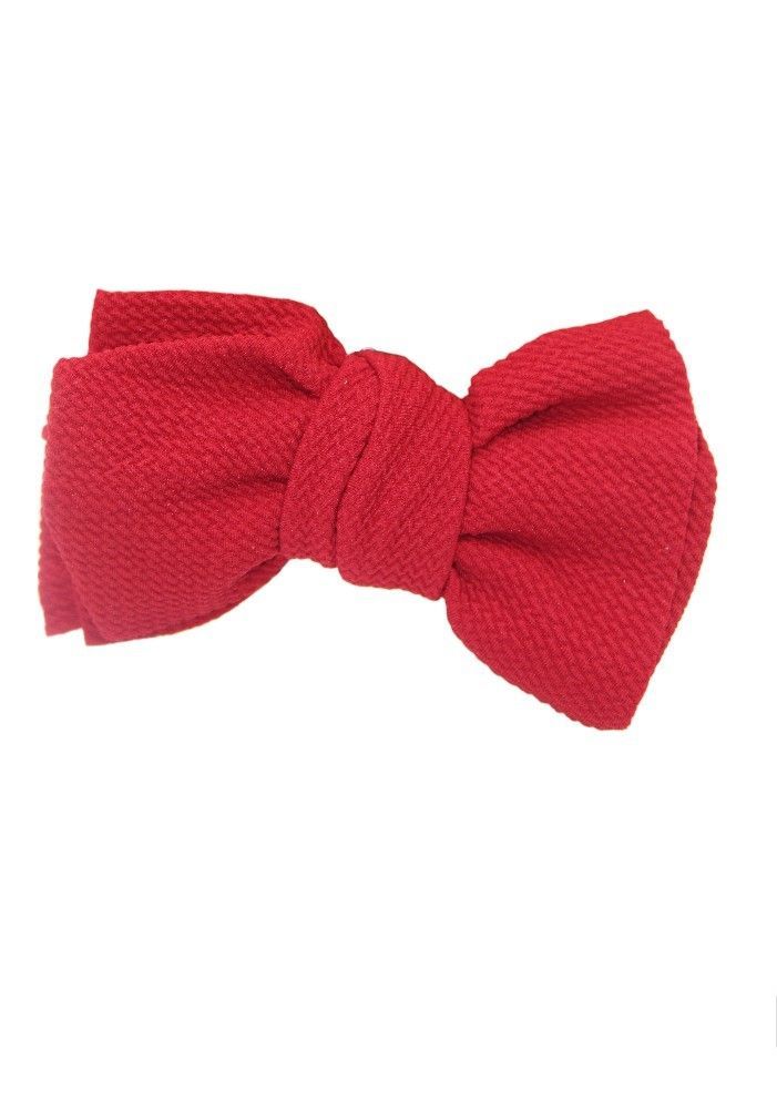 Bambimici - Mira Big Ribbon Bow Headband For Babies - Mustard Yellow/Red - 3 Pcs