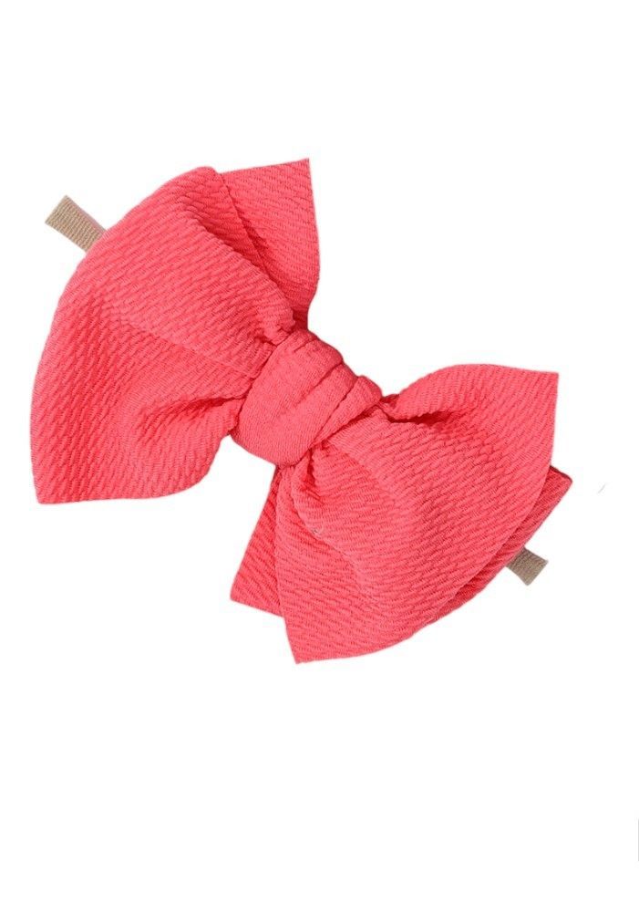 Bambimici - Lara Assorted Ribbon Bow Headband For Babies - Baby Pink, Hot Pink, Pomelo Pink