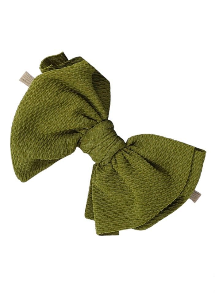 Bambimici - Lara Ribbon Bow Headband For Babies - Black/Navy Blue/Lime Green - 3 Pcs