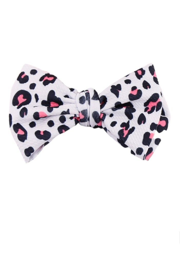 Bambimici - Mira Big Ribbon Bow Headband For Babies - Black/White/Pink - 3 Pcs