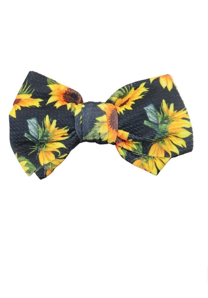 Bambimici - Mira Big Ribbon Bow Headband for Babies - Sunflower/Army Print - 3 Pcs