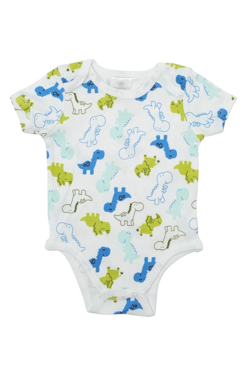 Bambimici - Dinosaur Print Short Sleeve With Pyjama 3-piece