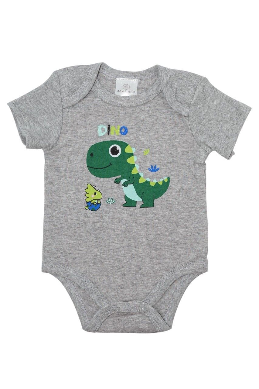 Bambimici - Dinosaur Print Short Sleeve With Pyjama 3-piece