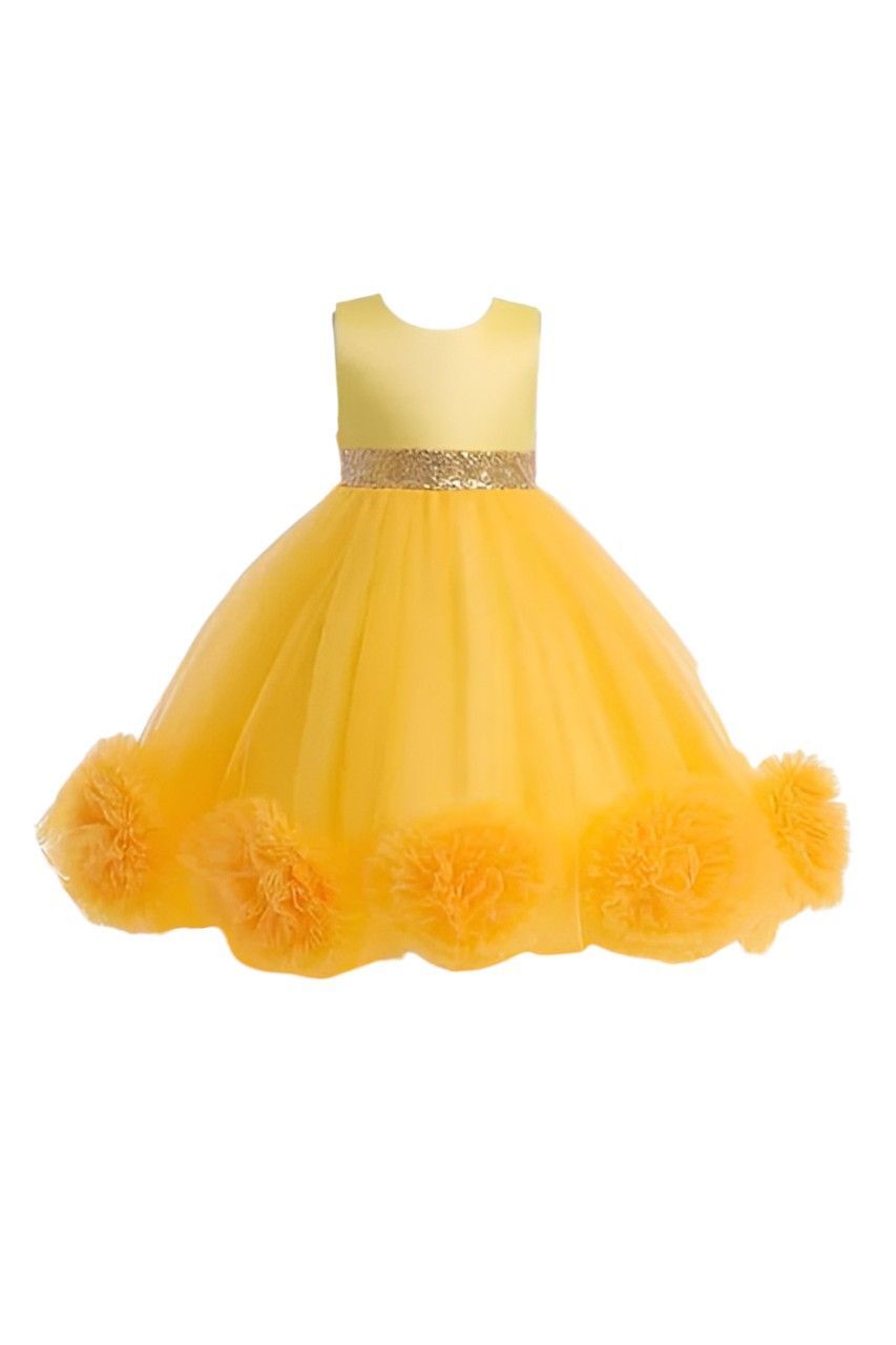 D' Daniela - Layered Tutu Gown Party Dress - Yellow