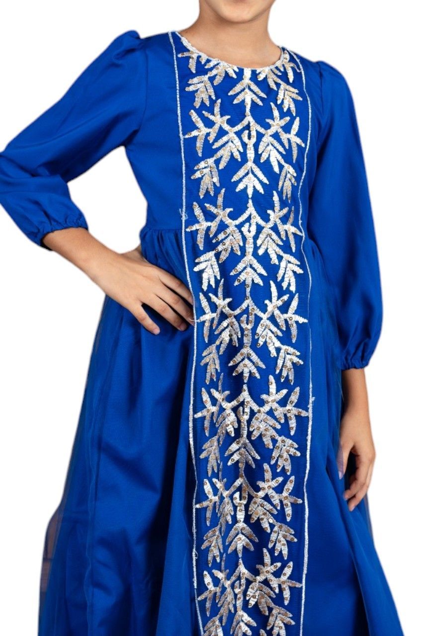 D' Daniela - Khadija Jalabiya Abaya With Sleeves - Blue