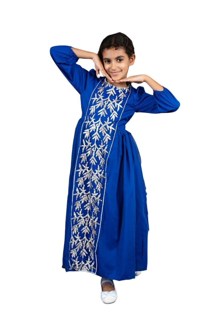 D' Daniela - Khadija Jalabiya Abaya With Sleeves - Blue