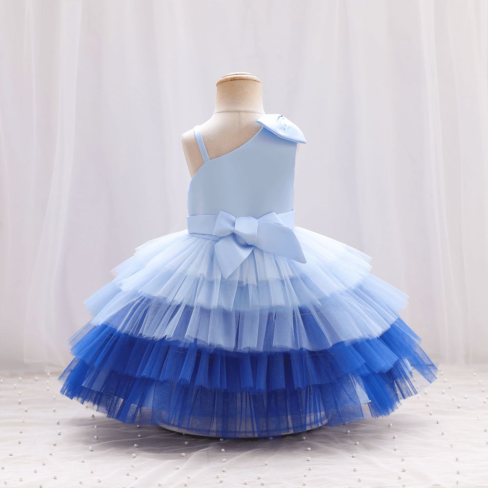 D' Daniela - Emelly Colorful Party Dress - Blue