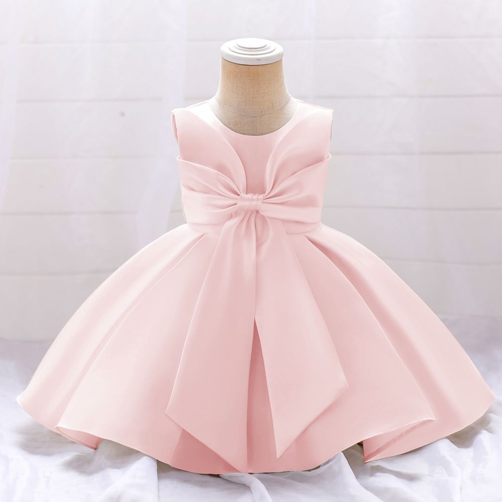 D' Daniela - Fluffy Party Dress W/ Bow - Light Pink