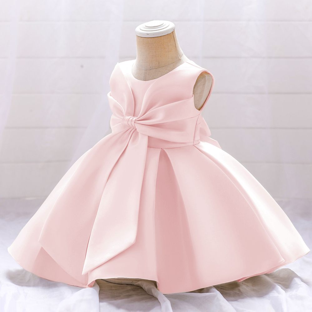 D' Daniela - Fluffy Party Dress W/ Bow - Light Pink