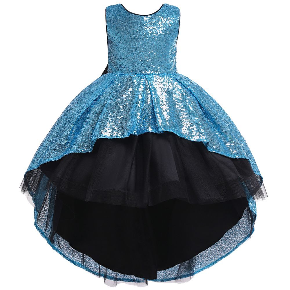 D' Daniela - Cyra Sparkle Dress W/ Bow - Blue