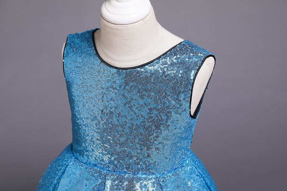 D' Daniela - Cyra Sparkle Dress W/ Bow - Blue