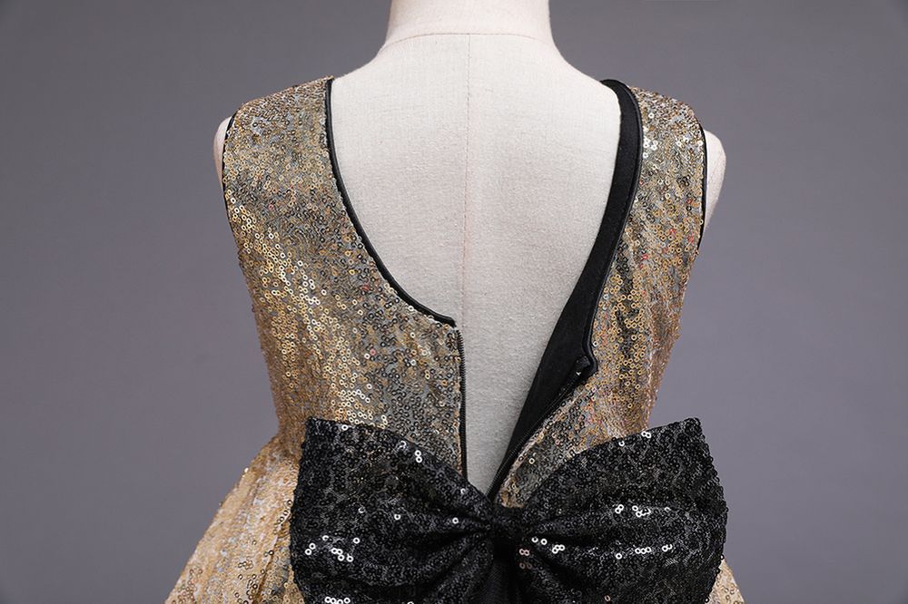 D' Daniela - Cyra Sparkle Dress W/ Bow - Gold