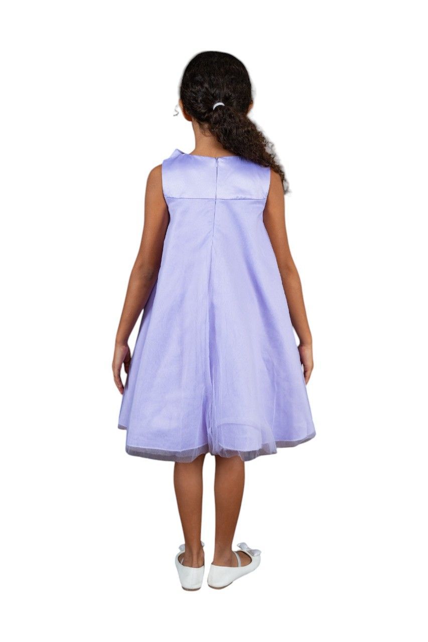 D' Daniela - Girl's Bows And Flow Dress - Purple