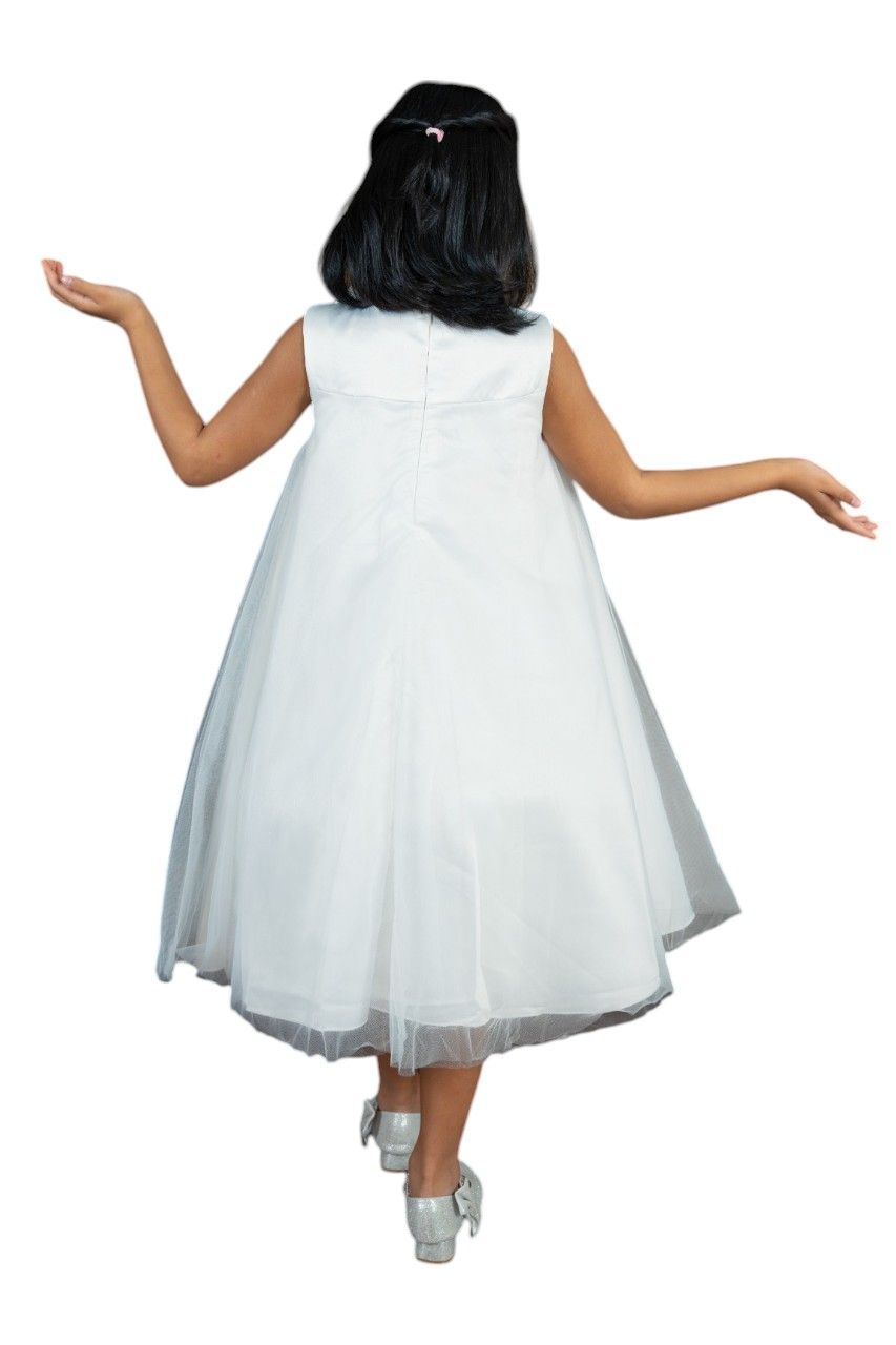 D' Daniela - Girl's Bows And Flow Dress - White