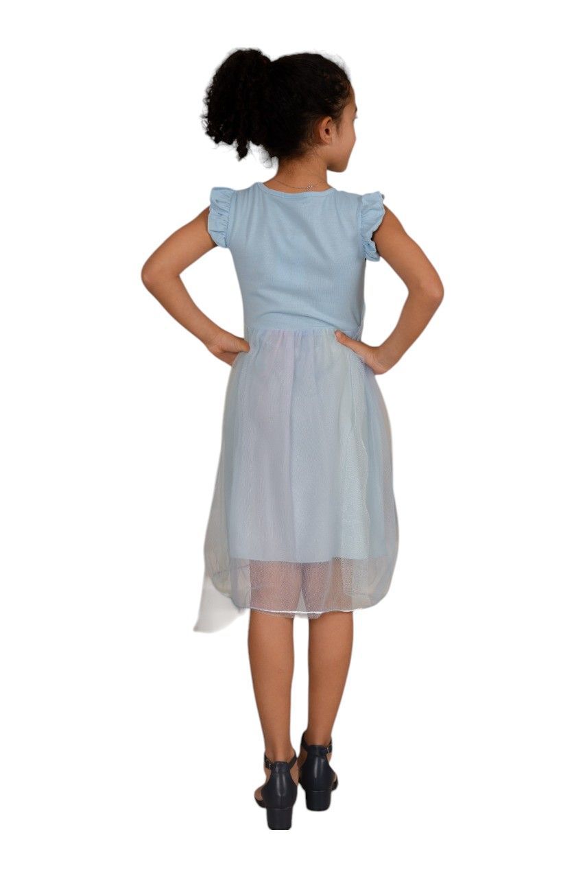 D' Daniela - Girl's Elsa Frozen Wonderland Dress - Blue