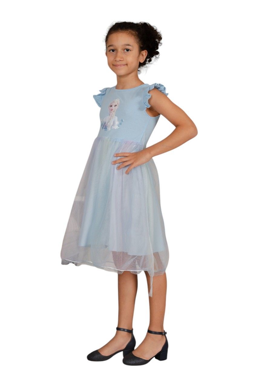 D' Daniela - Girl's Elsa Frozen Wonderland Dress - Blue