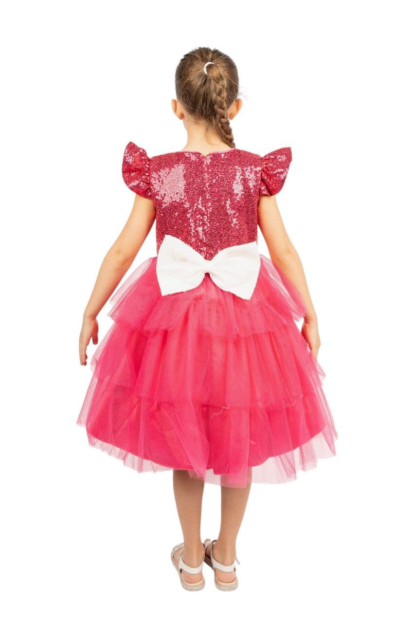 D' Daniela - Girl's Barbie Sequin Fantasy Dress - Hot Pink