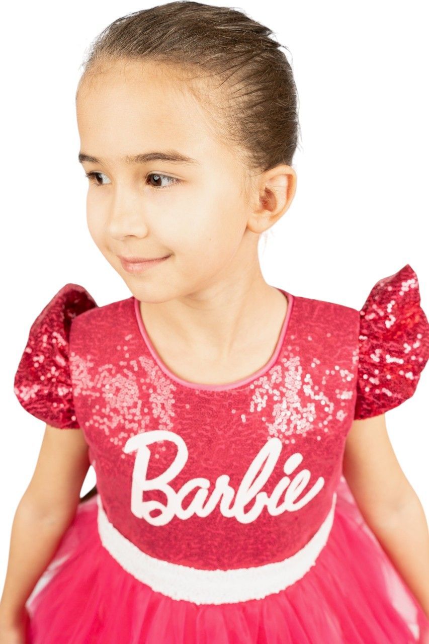 D' Daniela - Girl's Barbie Sequin Fantasy Dress - Hot Pink