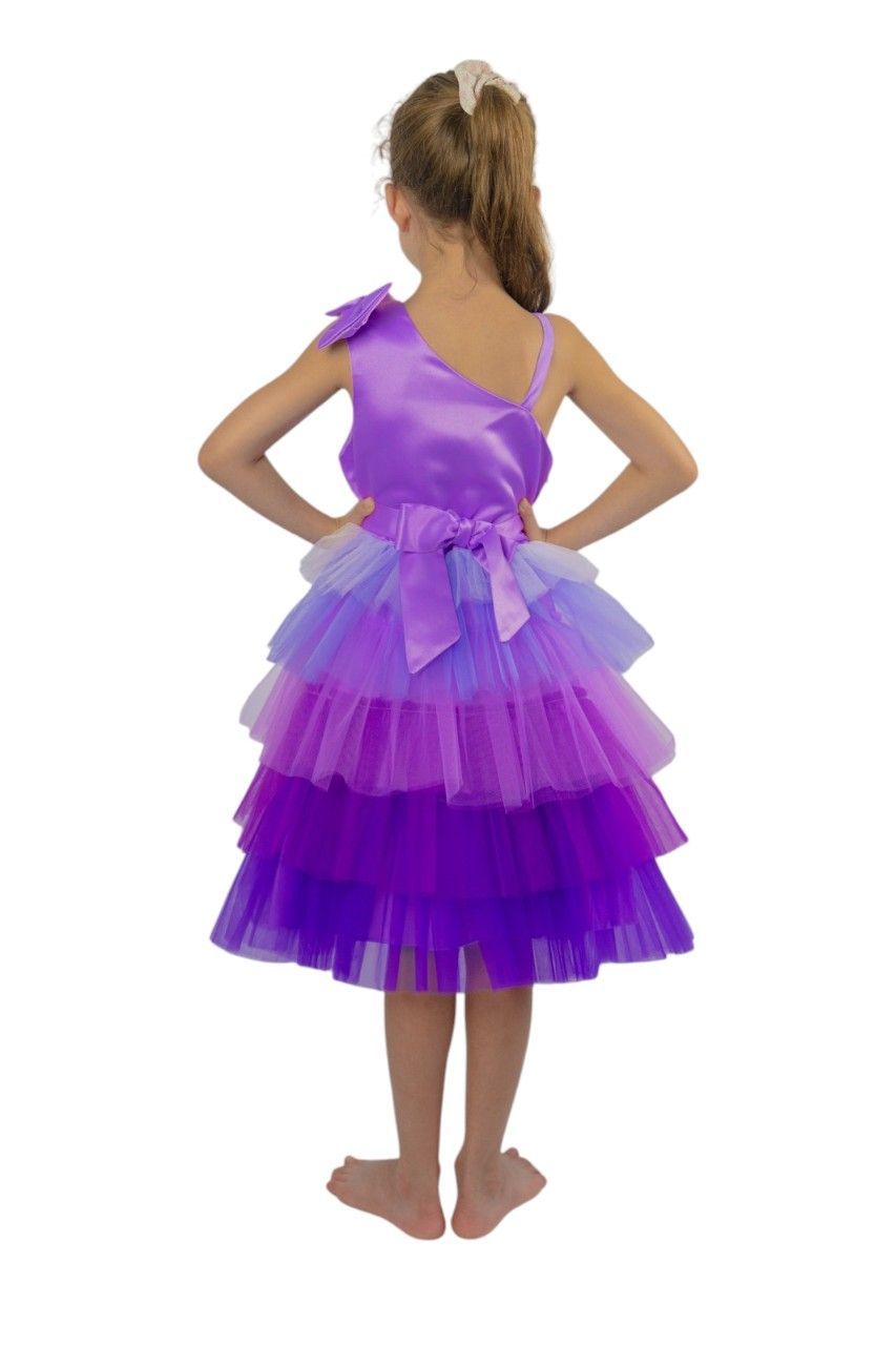 D' Daniela - Emelly Colourful Party Dress - Purple