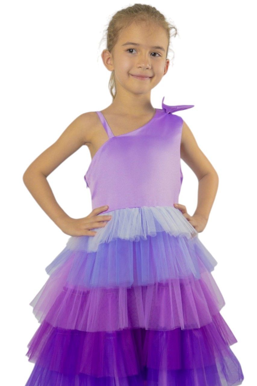 D' Daniela - Emelly Colourful Party Dress - Purple