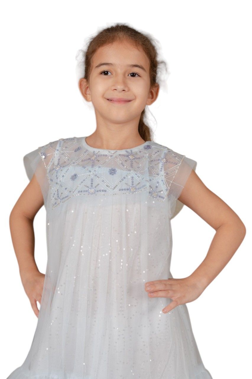 D' Daniela - Girl's Frozen Fantasy Dress - Baby Blue